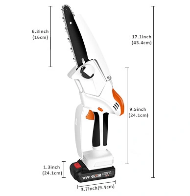 Pruning Shears 6-Inch Mini Chainsaw with Safety Lock LED Light 24V Lithium Battery