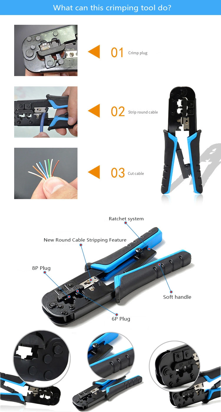 241mm Crimping Usage Tool for Making Hub Flat Cable Computer Wire Crimper