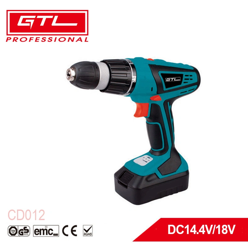 10mm Keyless Chuck Household Electric Driil Double Battery DC18V 1300mAh Lithium Cordless Drill with Automatic Spindle Lock (CD012)