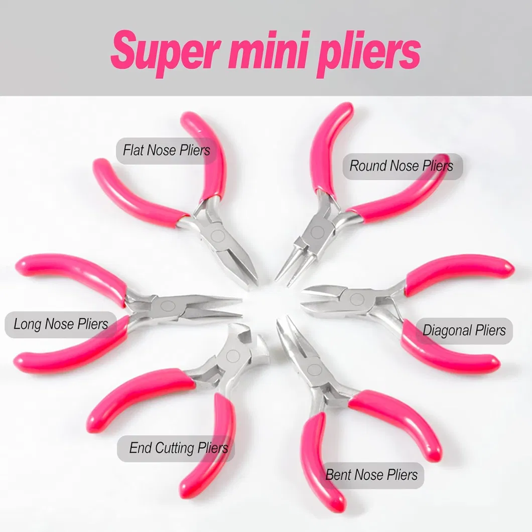 OEM 3 Inches Mini Round Nose Pliers for Jewelry Making with Cutter Wire Looping Plier Smooth Jaws Wire Bending Pliers Small