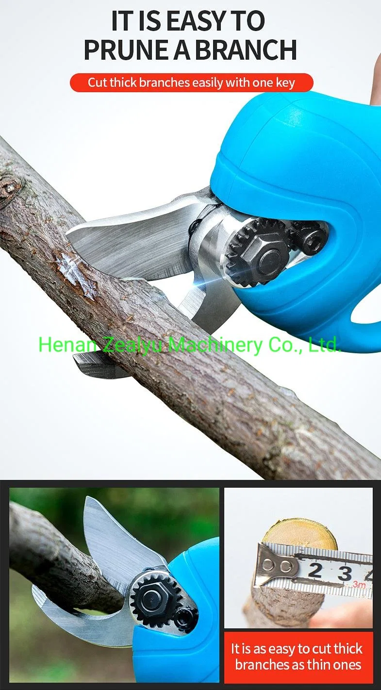 Lithium Ion Battery Powered Garden Electric Pruning Shears Adjustable Cutting Diameter Vineyards Electrical Branch Scissors