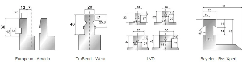 Press Brake Tooling Louver Forming Die Bending Machine Tool (4 holes)