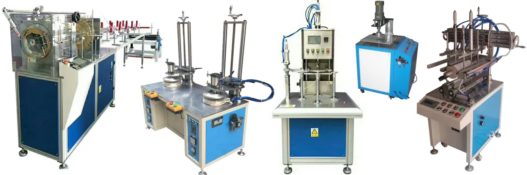 Factory Directly Clear PVC Cylinder Tube Box Edge Crimping Machine for Dried Fruit Package Double Station Plastic Cylinder Bottom Cover Adhesive Machine