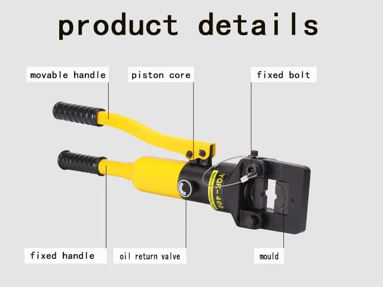 Yqk-400 Integral Hydraulic Crimping Tool for 16-400mm2 Copper-Al Terminal Cable Lug Manual