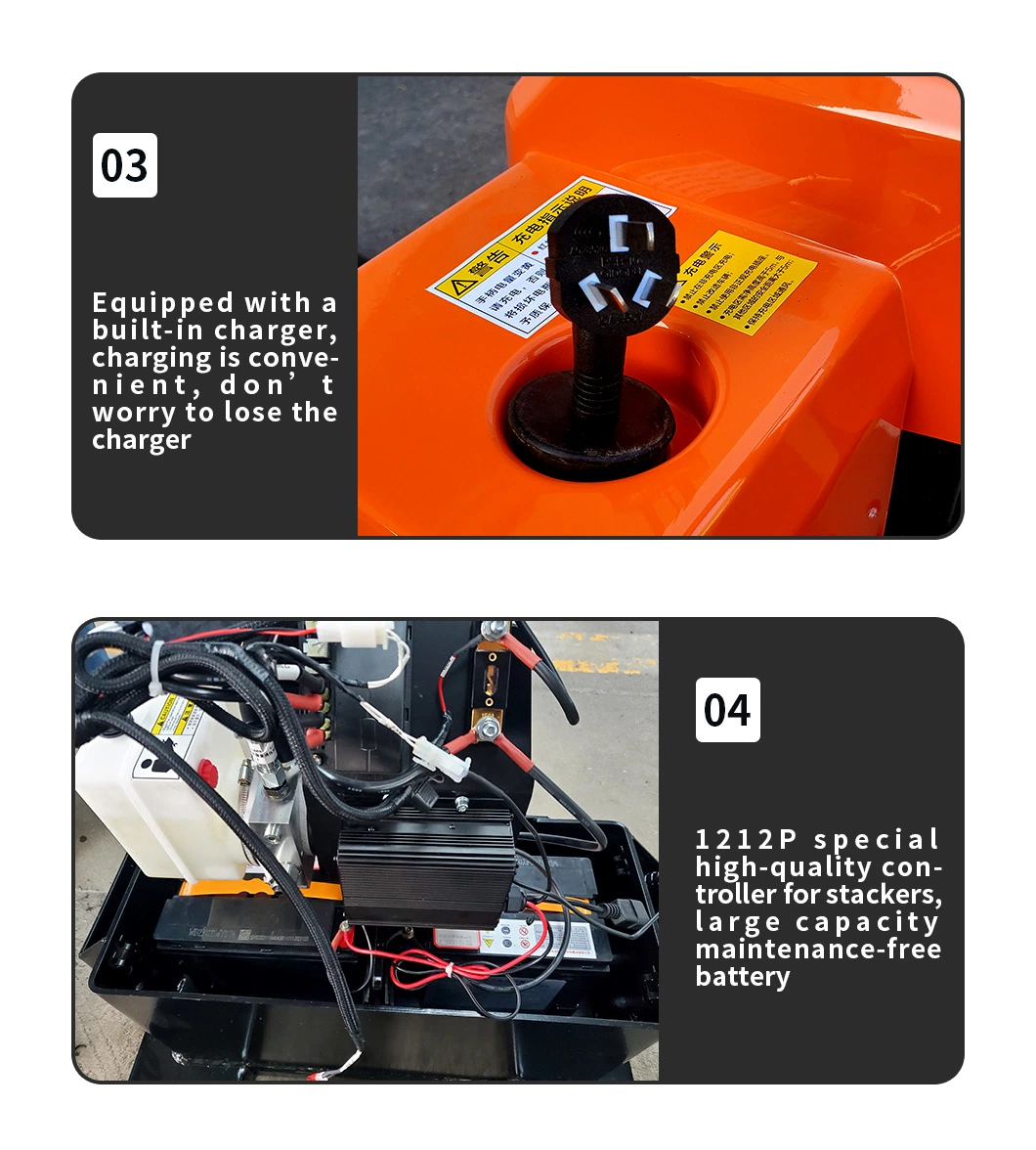 48V Maintenance Free Battery 2000kgs Full Electric Pallet Forklift Truck Jack with Password Lock