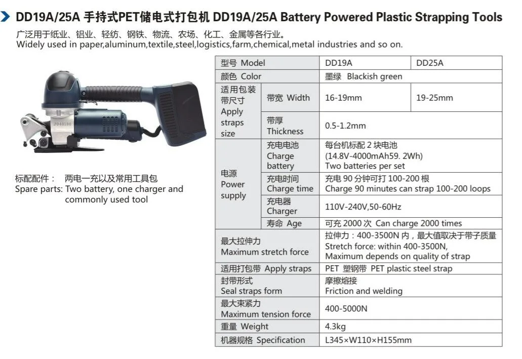 Manual Hand or Pneumatic or Battery Powered/ Electric Strapping Tool