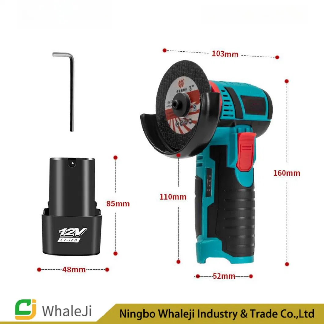 Cordless Angle Grinder Power Tools for Cutting with Lithium Battery