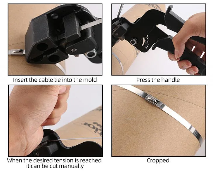 CT-02 Stainless Steel Cable Tie Gun Tool for Tensioning and Cutting