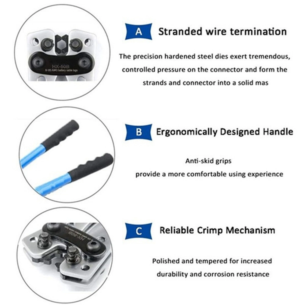 Hx-50b 1PCS Portable Cable Crimping Tool Professional Terminals Crimper Plier Handle Cutter Tools