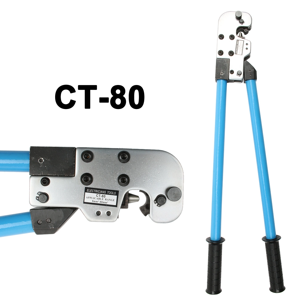 CT-80 Crimping Pliers Tube Terminal Crimper Hex Lug Crimping Tool Multitool Battery Cable Lug Cable Hand Tools for 8-80mm2