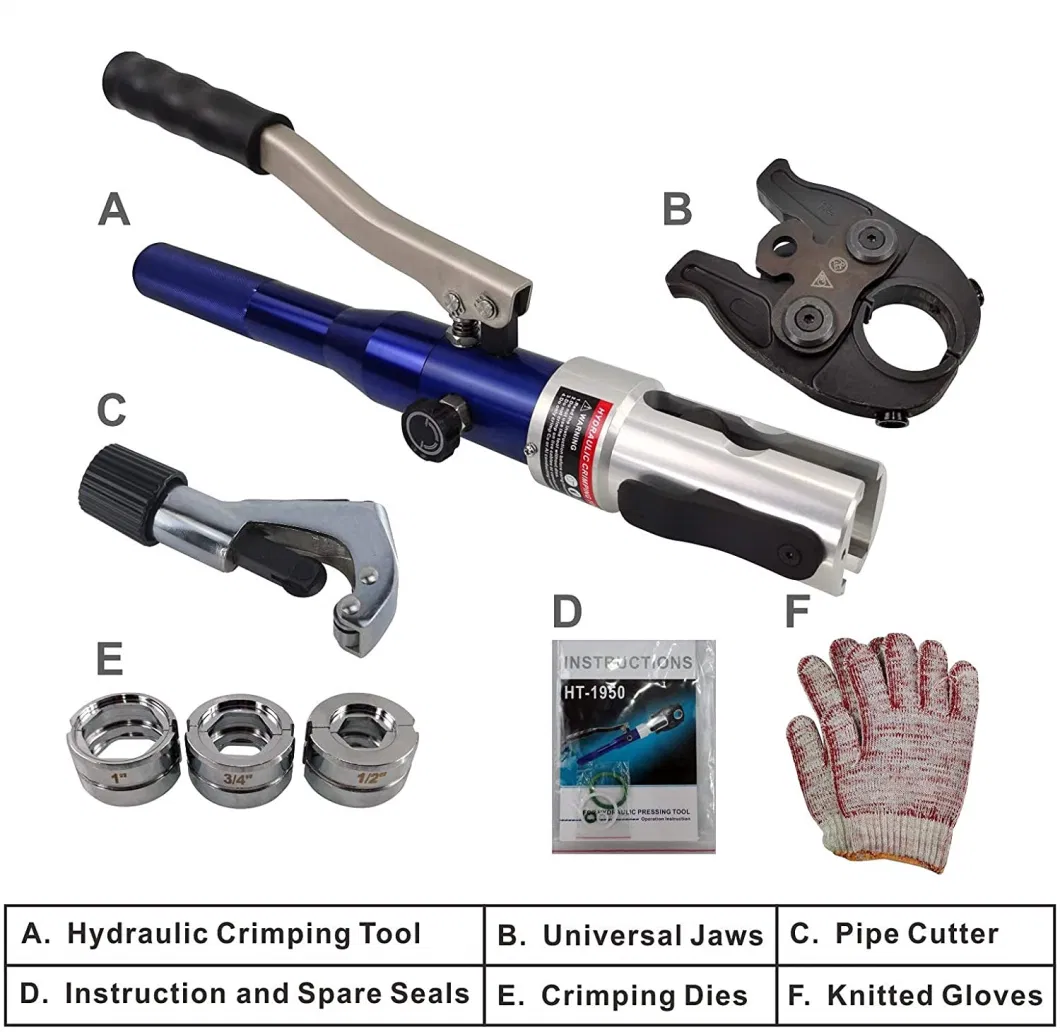 Hydraulic Copper Pipe Crimping Tool Ht-1950 for Plumbing System