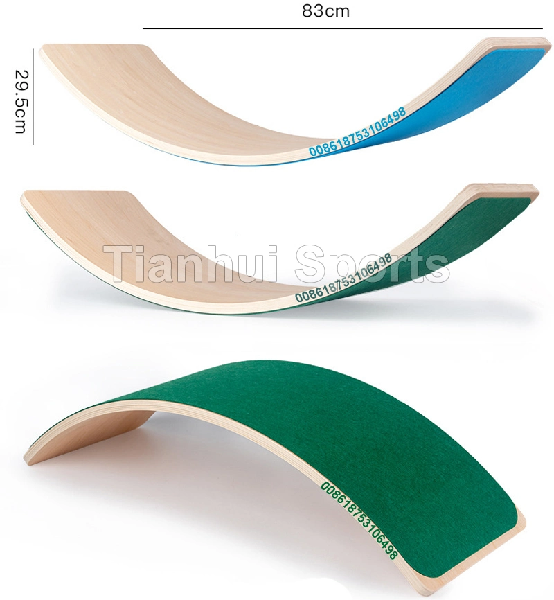 Customized Wood Curvy Board Wooden Wobble Balance Board