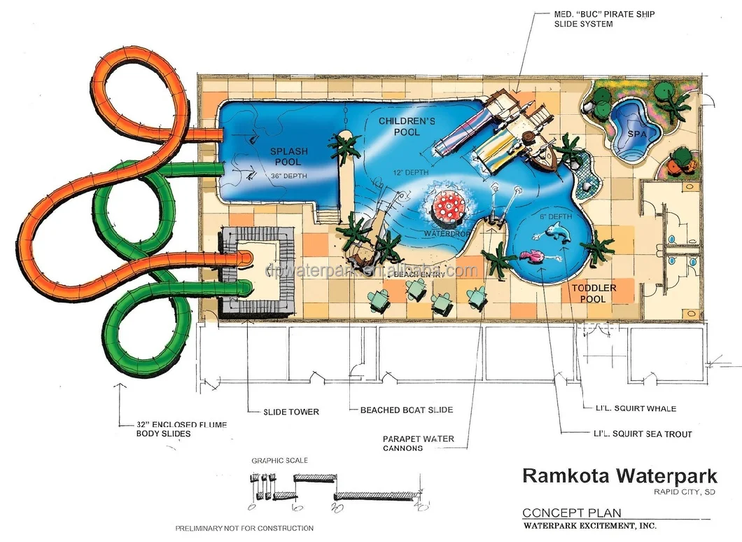 Outdoor Water Park Playground Pool Games Spiral Tube Slide