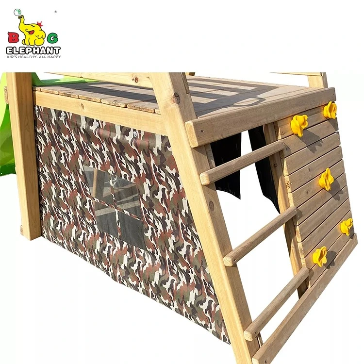 Customized Outdoor Kids Climbing Wooden Playground Equipment