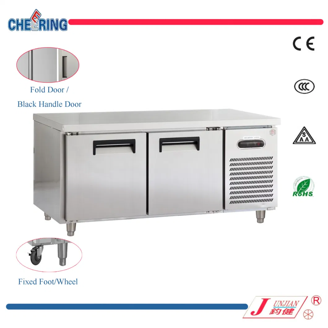 2 Door Gastronorm Bench Fridge / Worktable Bench Freezer Refrigerator Cooler