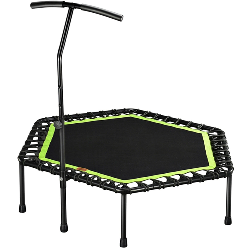 Foldable Jump Sport Trampoline Mini Fitness Trampoline Gym Domestic Trampoline with Handrail Indoor Outdoor Round Jumping Cardio Trampoline Wyz15180