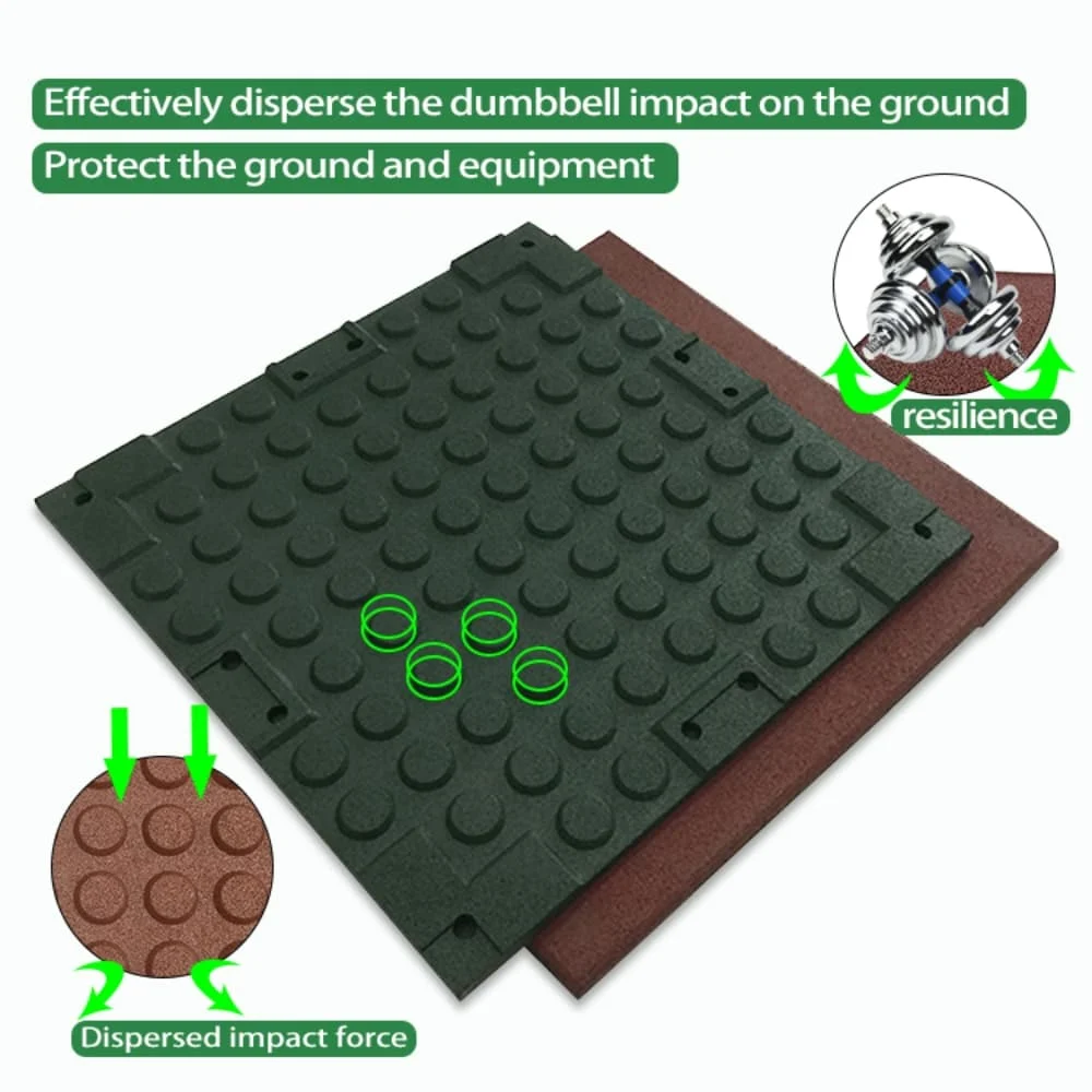 Non-Slip Outdoor Rubber Matting Gym Floor Tile Mat for Home Gym Garage Playground