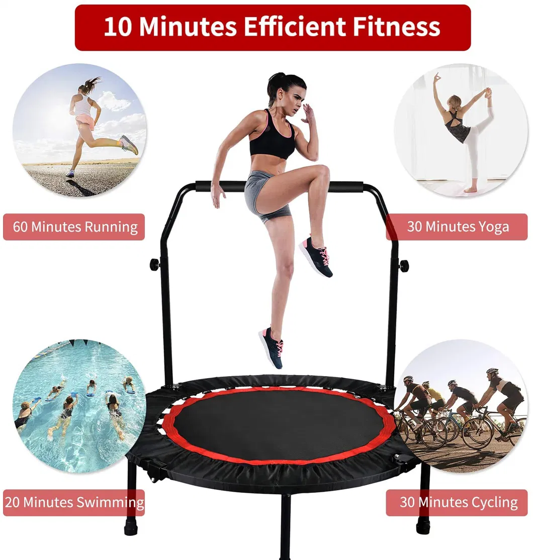 Trampoline 48 Inch Mini Exercise Trampoline for Adults or Kids - Indoor Fitness Rebounder Trampoline with Safety Pad