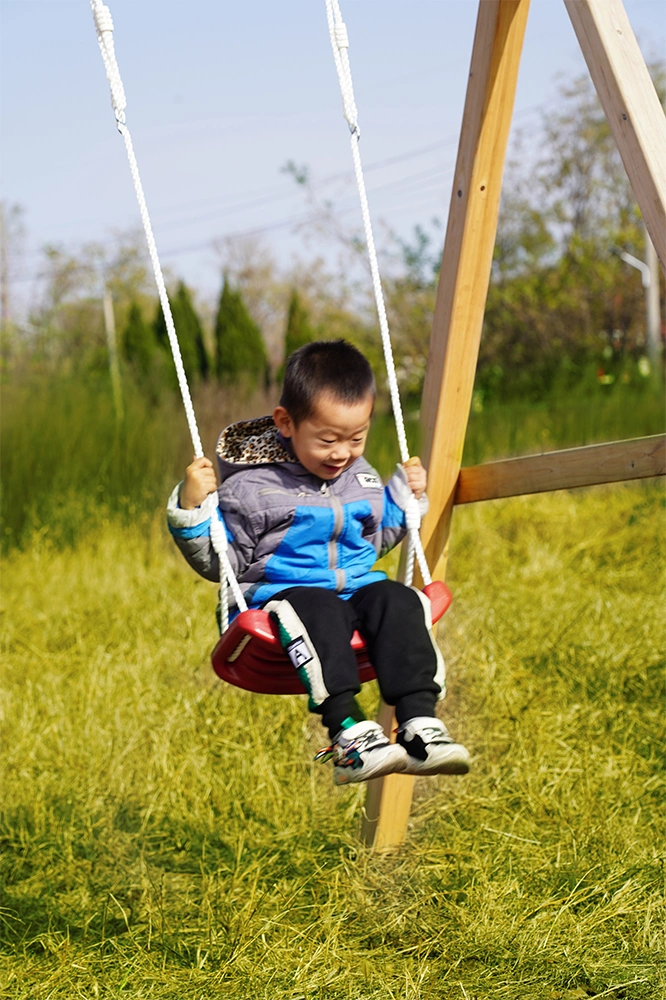 Outdoor Playground Equipment Wooden Climbing Frame and Slide Kids Swing Set