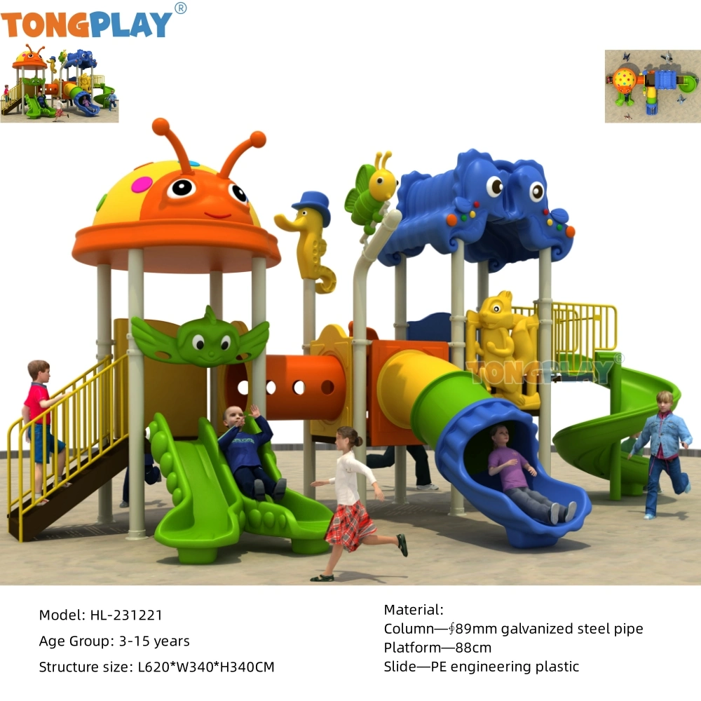 Outdoor Playground Climbing Amusement Plastic Slide Children&prime;s Outdoor Playground Plastic Slides