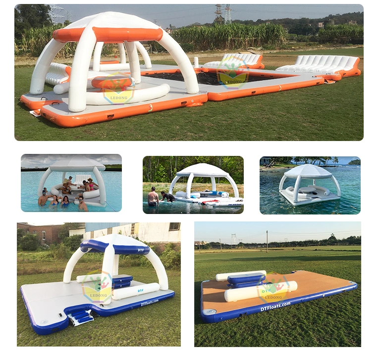 Customized Outdoor Playground Inflatable Trampoline Bouncy Inflatable Water Trampoline