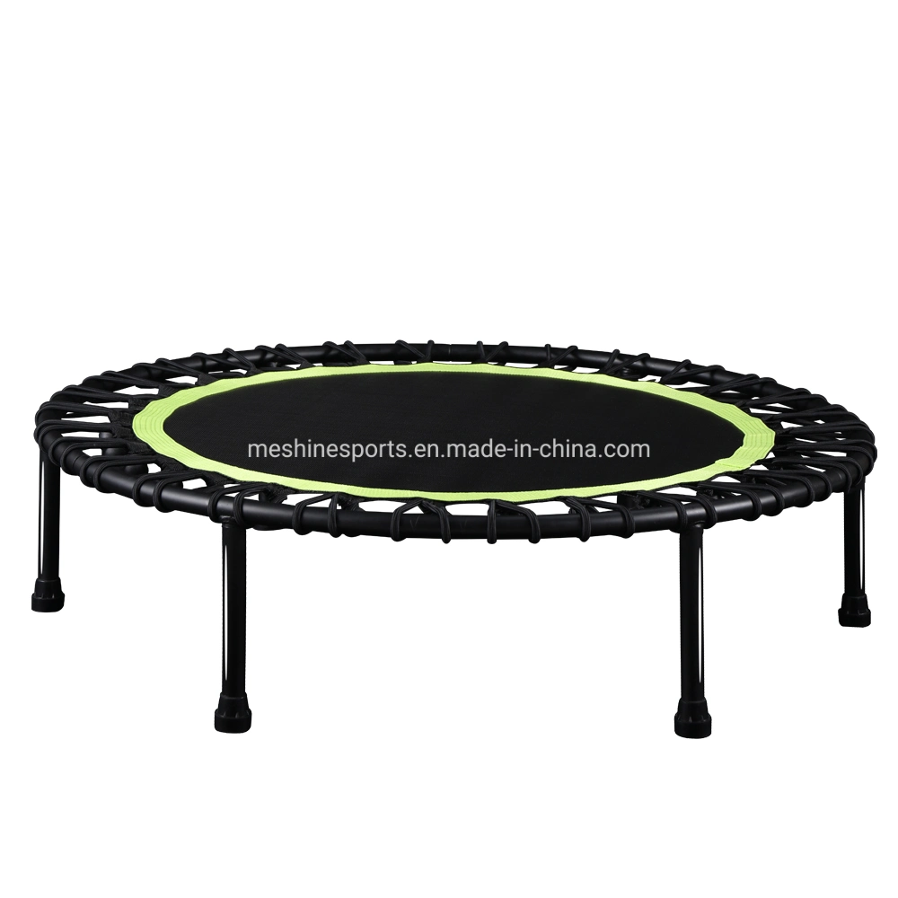 Fitness Trampoline Silent Mini with Adjustable Handle Length Adults Kids Indoor Gym Bungee Rebounder Jump Trainer Workout