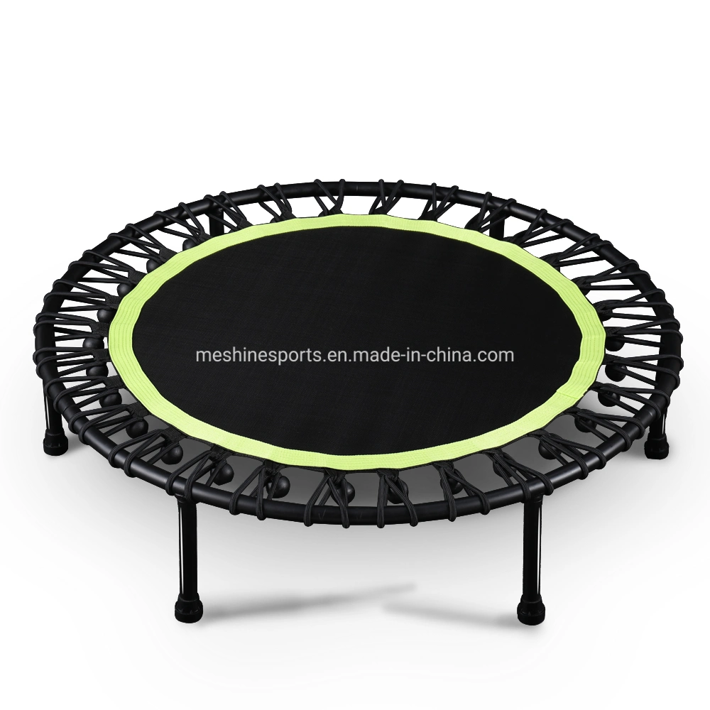 Fitness Trampoline Silent Mini with Adjustable Handle Length Adults Kids Indoor Gym Bungee Rebounder Jump Trainer Workout