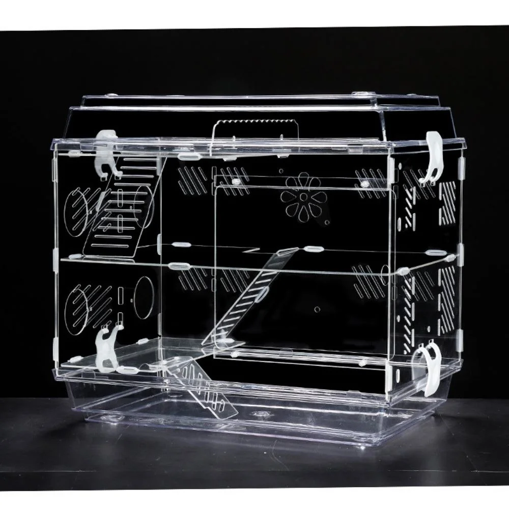 Transparent Double-Layer Small Pet House Large Acrylic Hamster Cage Wbb21103