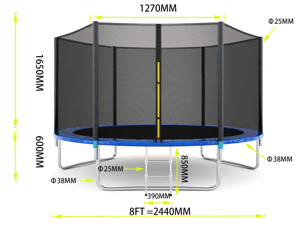 8FT Garden Trampoline Outdoor Trampoline with Tent