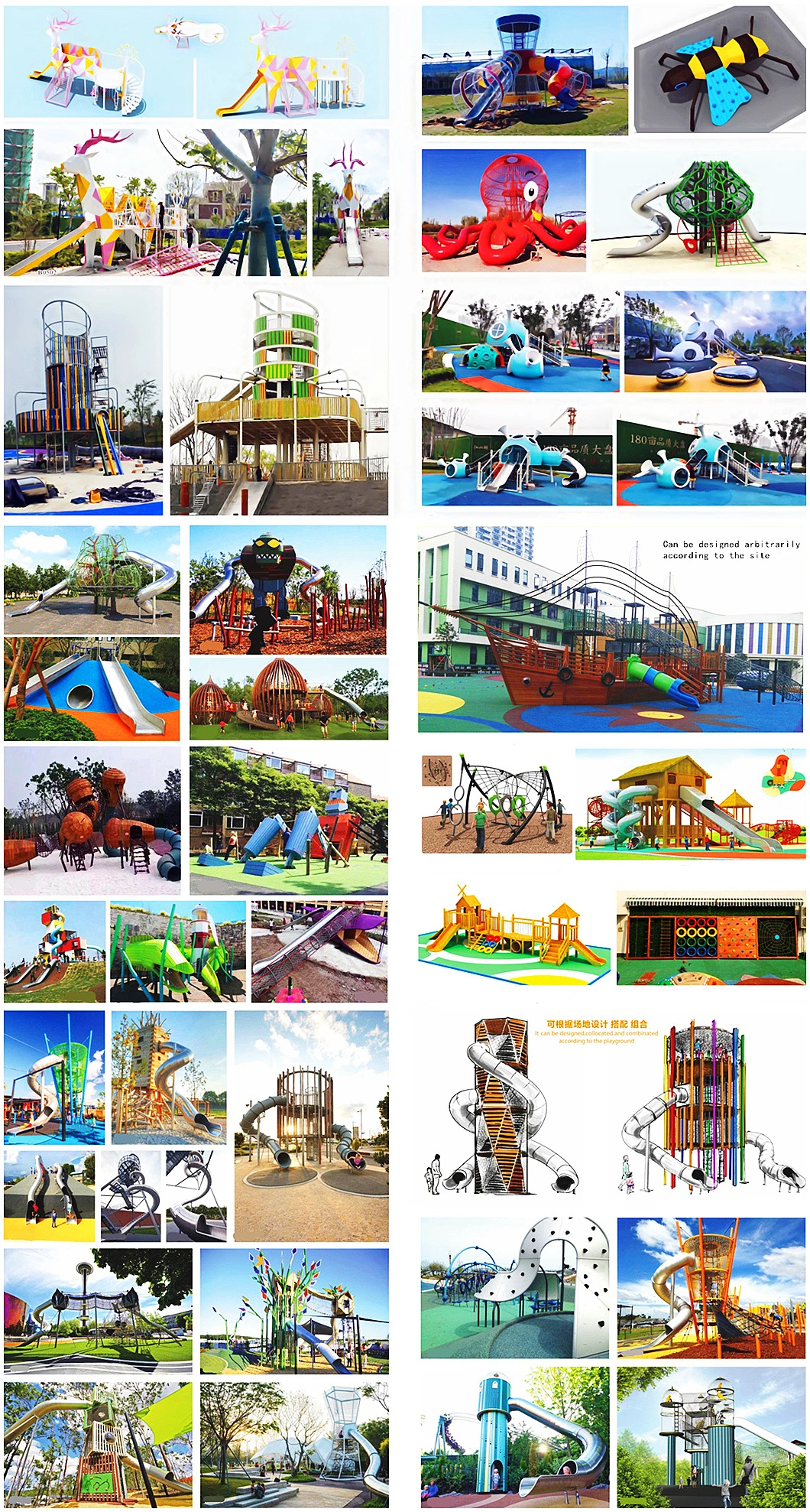 Outdoor Children Pirate Boat Slide Amusement Park Plastic Playground Equipment
