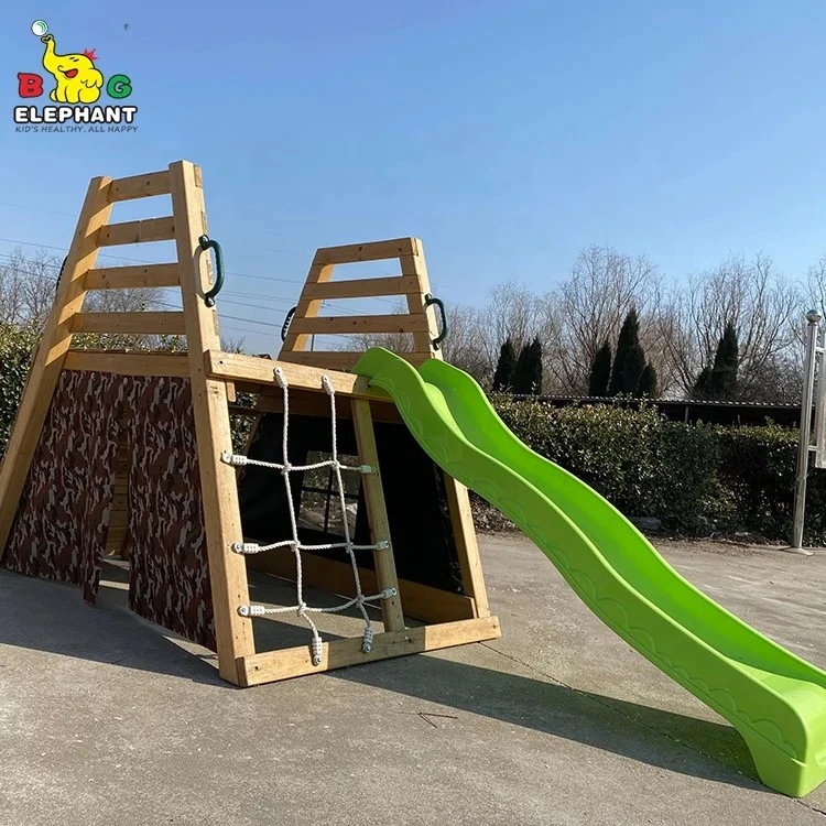 Customized Outdoor Kids Climbing Wooden Playground Equipment