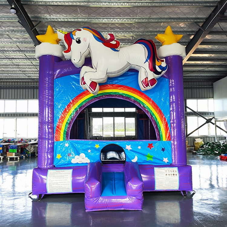 New Type Hot Sale Island Coconut Rainbow Pony Inflatable Bouncer Trampoline