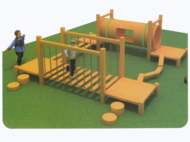 Garden Fitness Kindergarten Wooden Climbing Frame Swing Bridge Drilling Hole Crawling Children Large Physical Training Outdoor Combination Toy