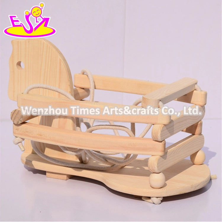 Safety Hanging Baby Wooden Horse Swing Set for Indoor Outdoor W01d199