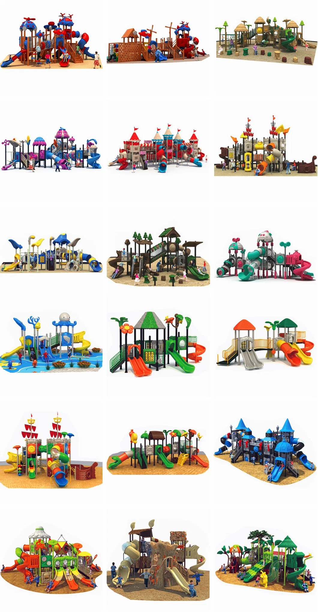 School Outdoor Children&prime;s Amusement Park Plastic Slide Playground Swing Set