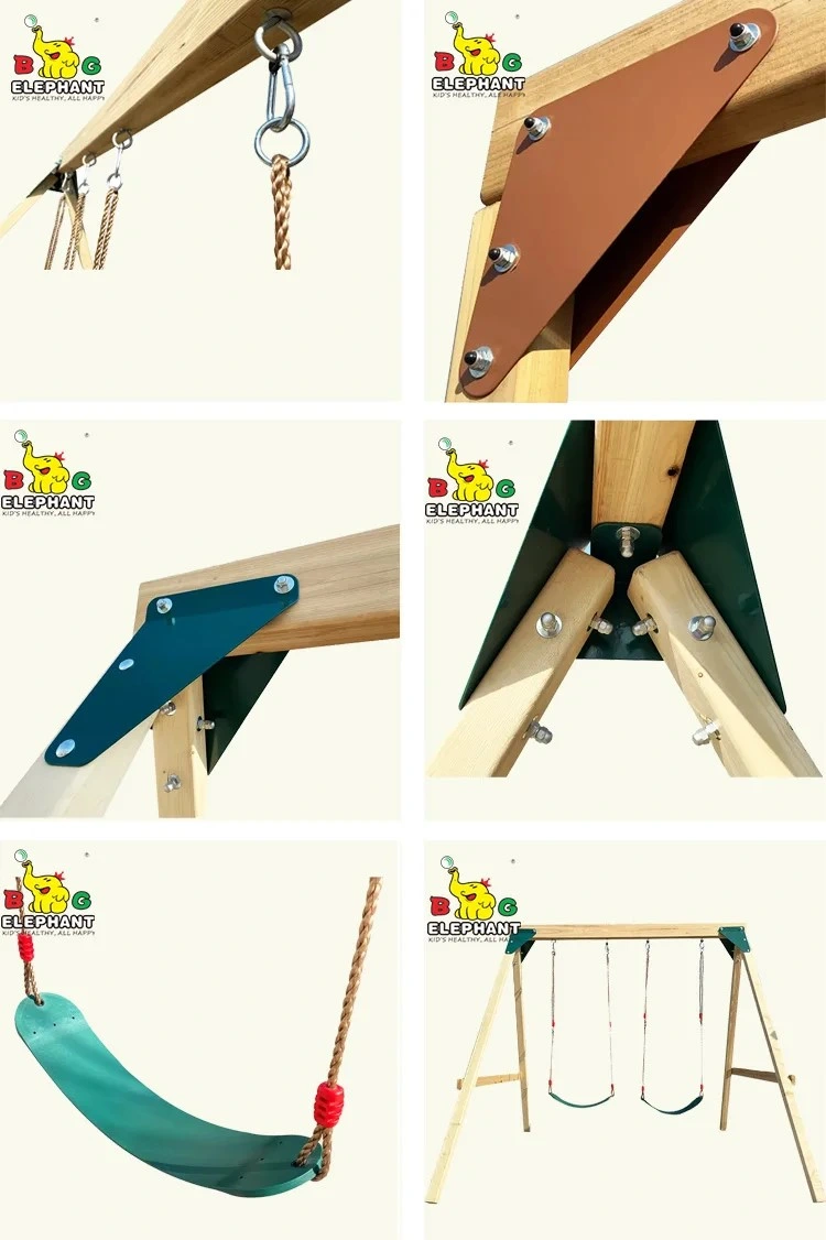 Heavy Duty Wooden Swing Set with Swing for Children