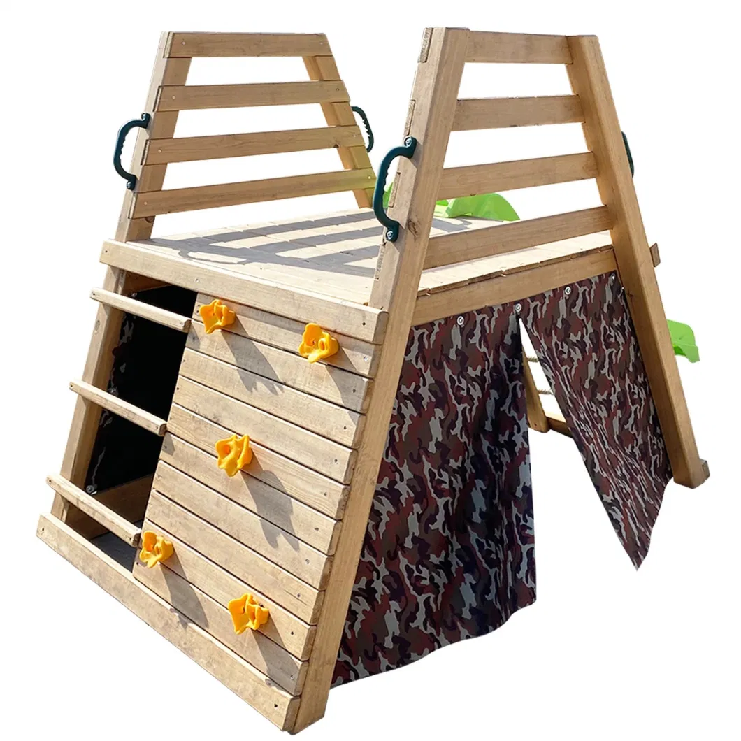 Customized Outdoor Kids Climbing Wooden Playground Equipment