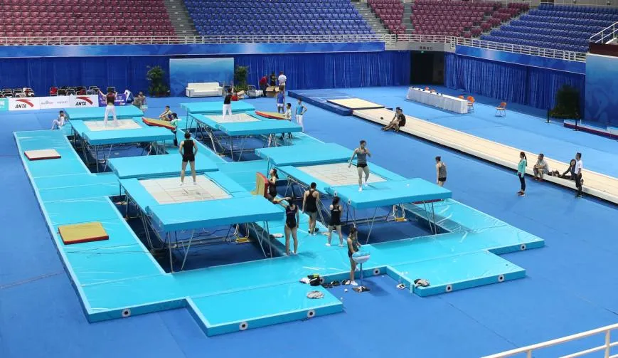Gymnastic Trampoline Top Grade Indoor Equipment Long Tumbling for Competition Training