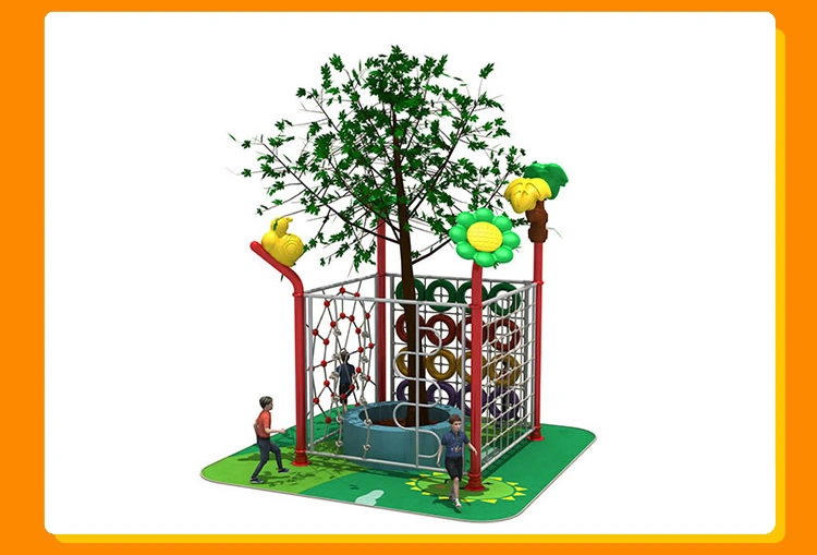 Outdoor Playground Kids Play Set Climbing Rope Net Bridge Plastic Slide