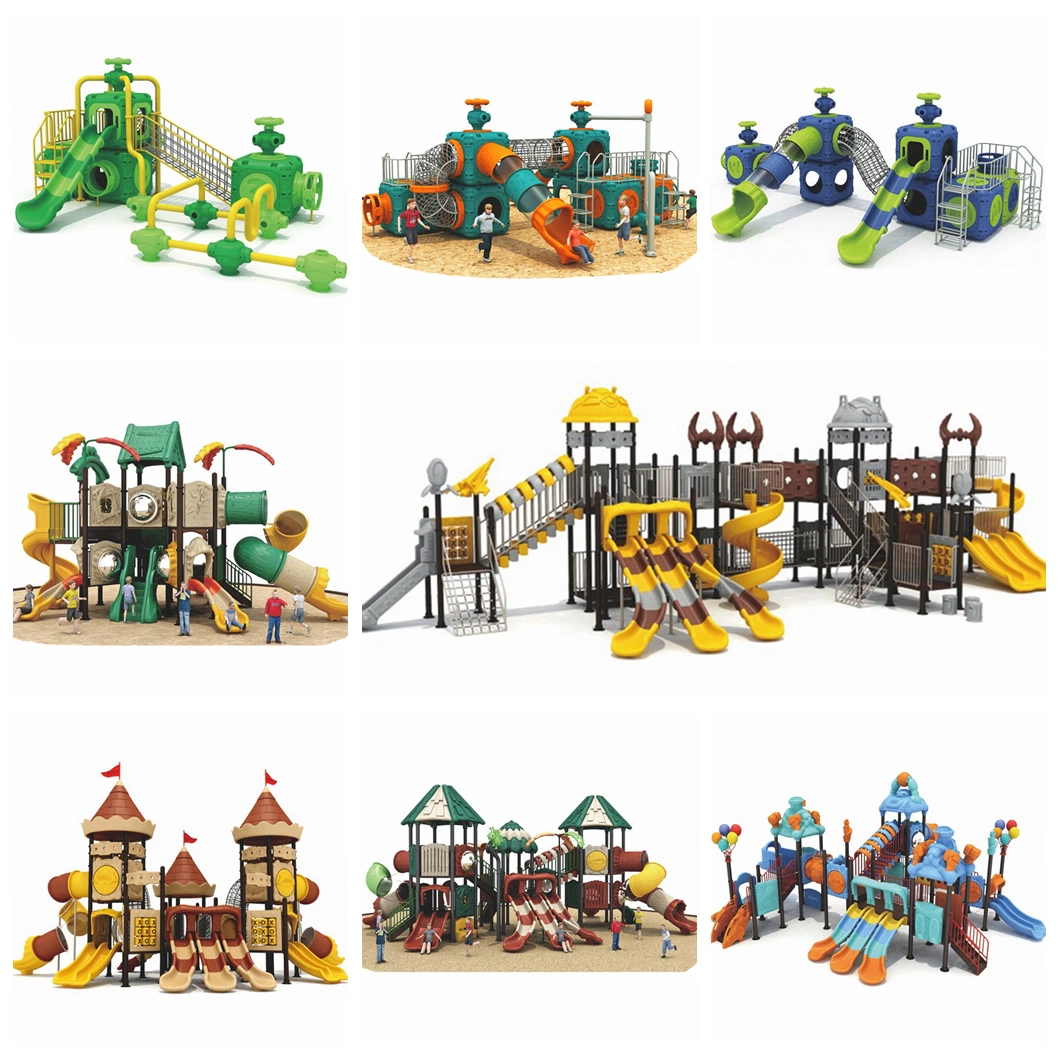 Kids Park Outdoor Playground Equipment Wooden Slide Climbing Frame QS40