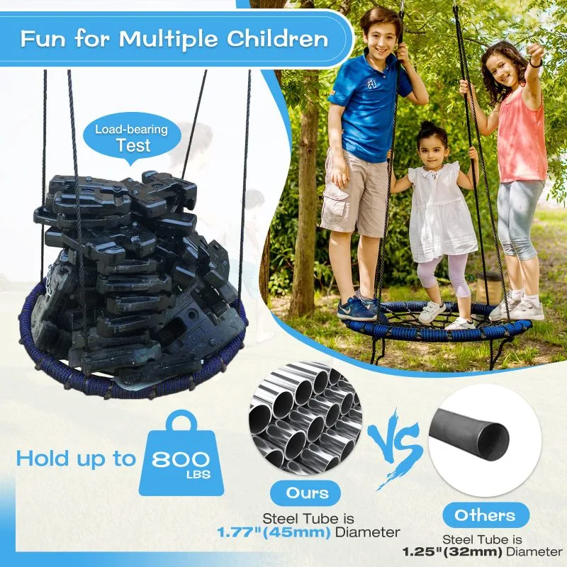 Kid Playground Outdoor Indoor Garden Patio Hammock Tree Platform Nest Round Rope Spider Web Swing