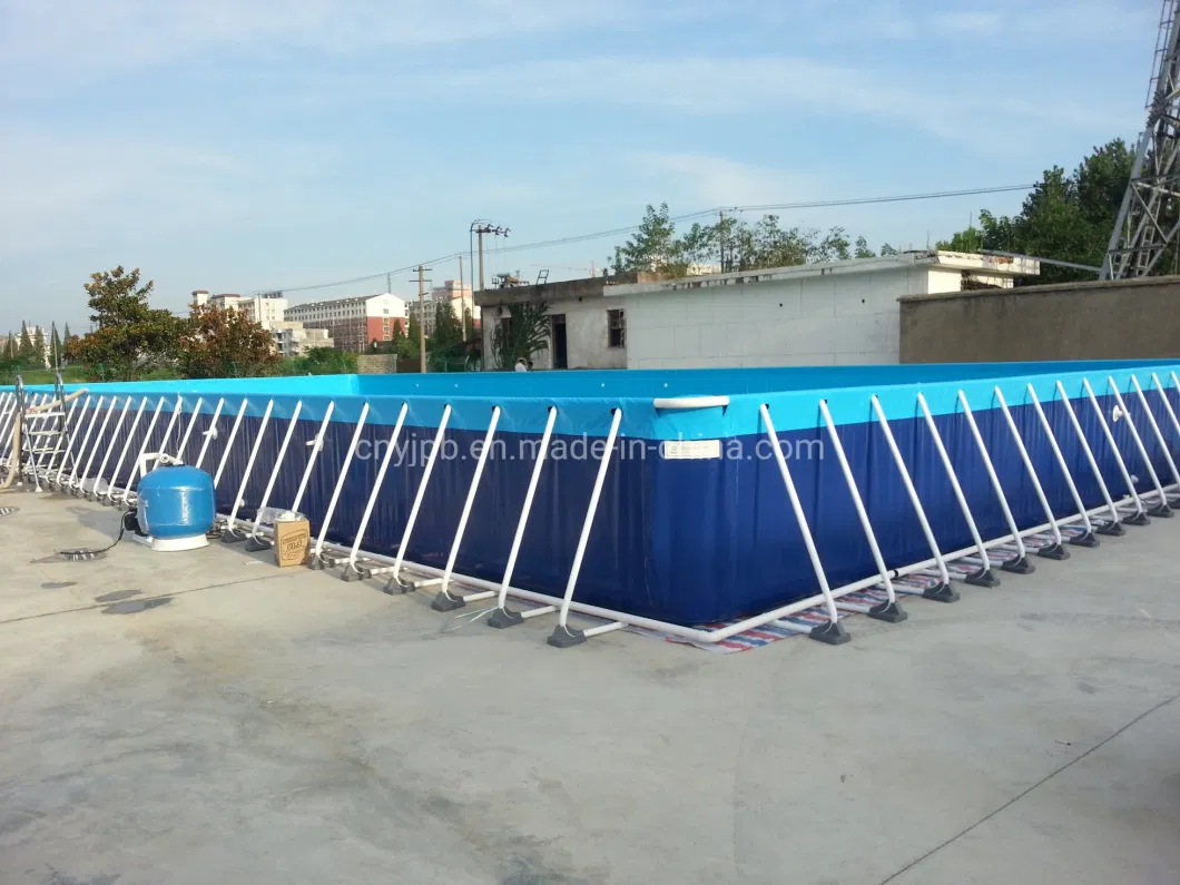 Outdoor Rectangular Metal Frame Above Ground PVC Inflatable Swimming Pool