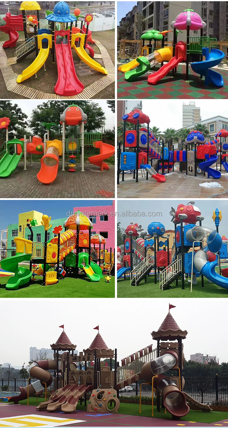 Outdoor Playground Tube Plastic Slide Set with Swing 2024