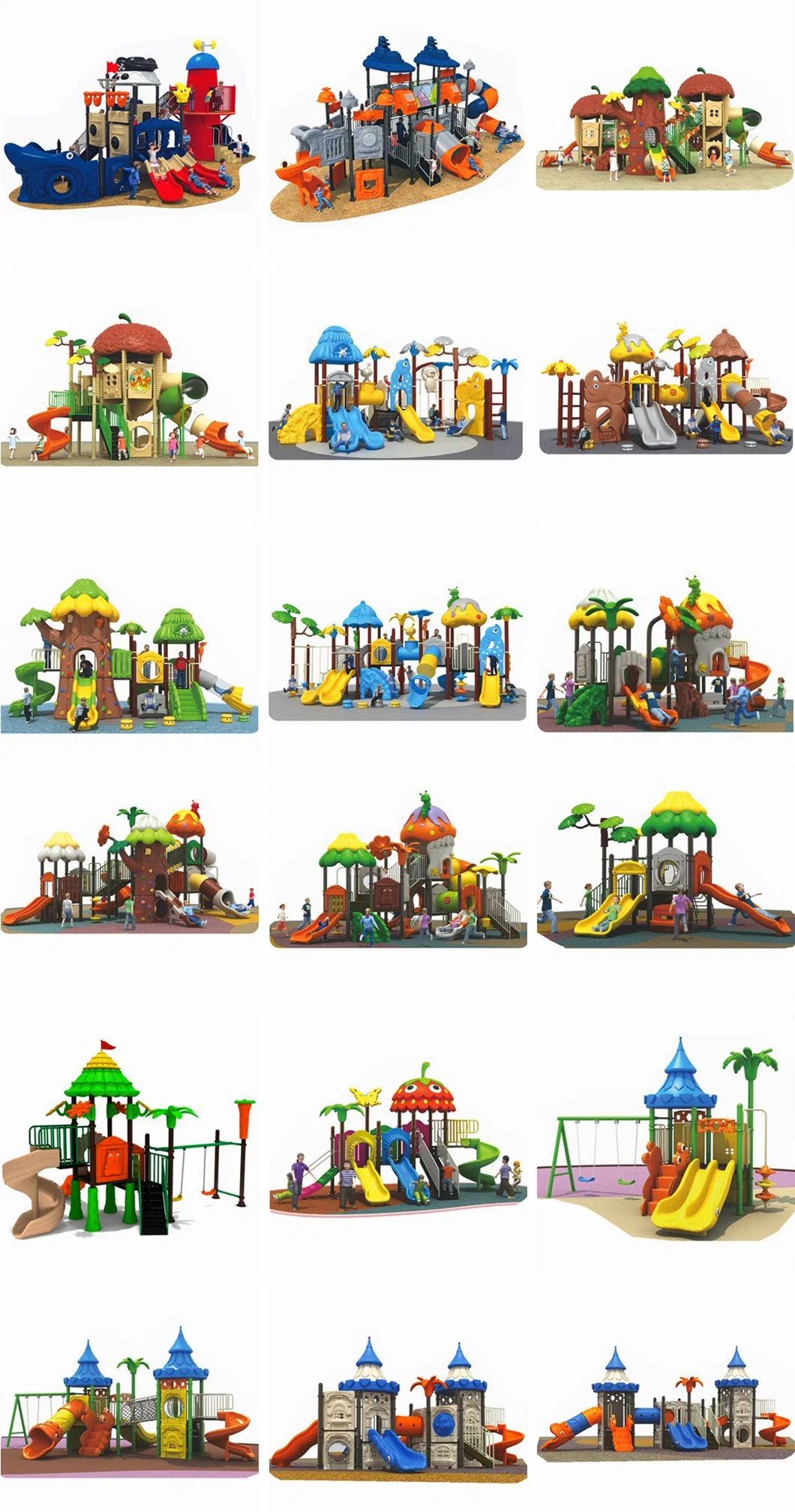 Outdoor Children&prime;s Amusement Park Slide Playground Wooden Climbing Swing Frame