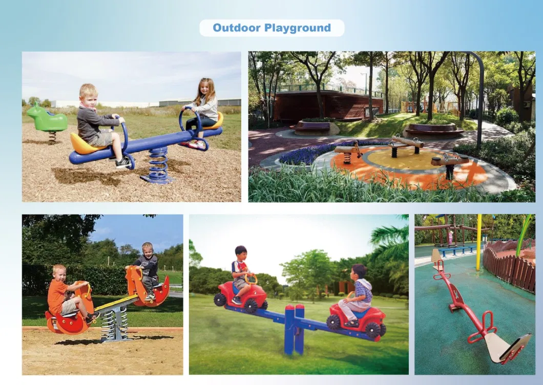 Cowboy Outdoor Play Equipment Manufacturer Children Plastic Playground Seesaw