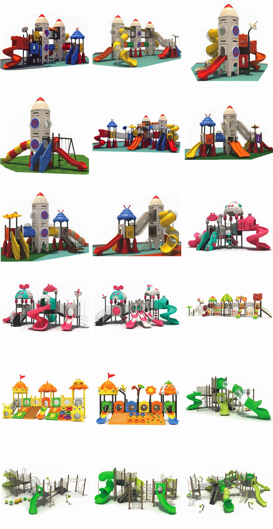 Outdoor Children&prime;s Amusement Park Slide Playground Wooden Climbing Swing Frame