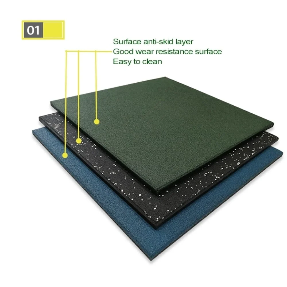 Durable Removable Easy Paving Easy Clean Rubber Sheet Rubber Floor Tiles Rubber Flooring Mats for Gym Sports Court
