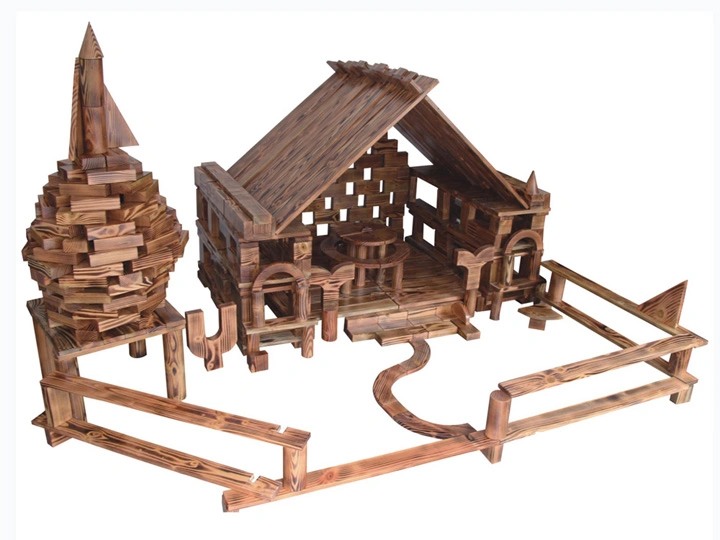 Carbonized Wood Large Size Outdoor Children Building Blocks for Kids