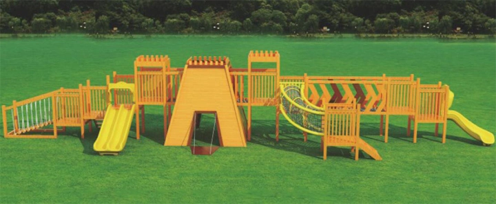 Outdoor Adventure Wooden Playground for Kids Play Park Wood Playsets