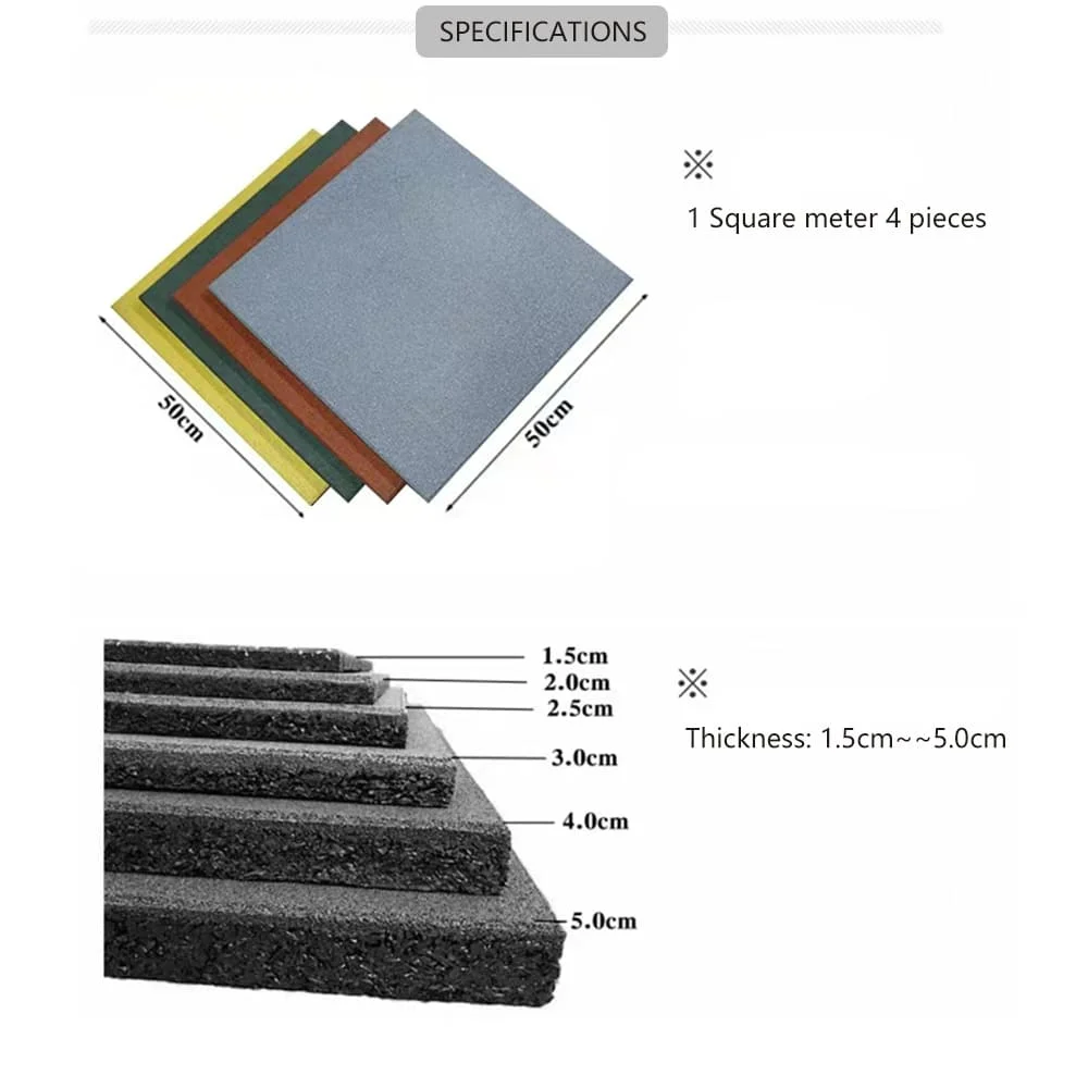 Anti-Slip Good Protection Rubber Sheet Rubber Granules Rubber Floor Tiles Rubber Crumb Rubber Flooring Mats